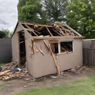 Shed demolition in L’Assomption